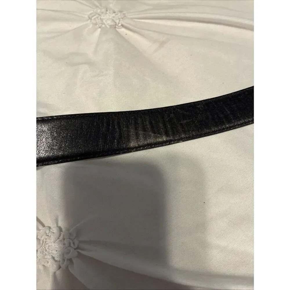 Pierre Cardin Authentic Vintage Solid Black Calfskin Leather Belt 38 / 95 Spain